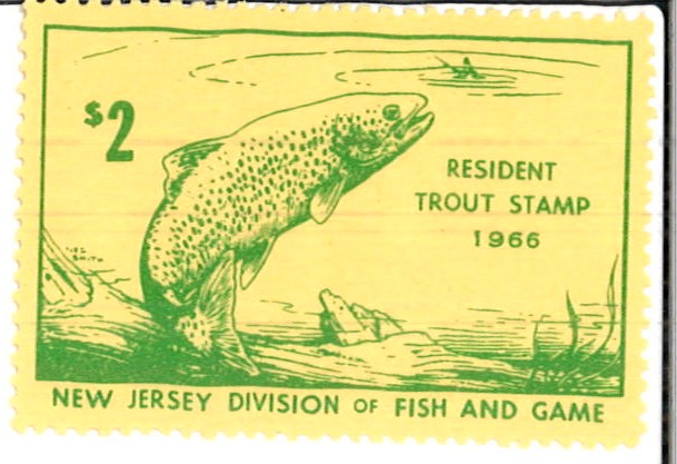 (image for) 1966 New Jersey Resident Trout Stamp MNH CV